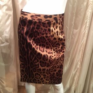 Dolce & Gabbanna silk animal print leopard skirt